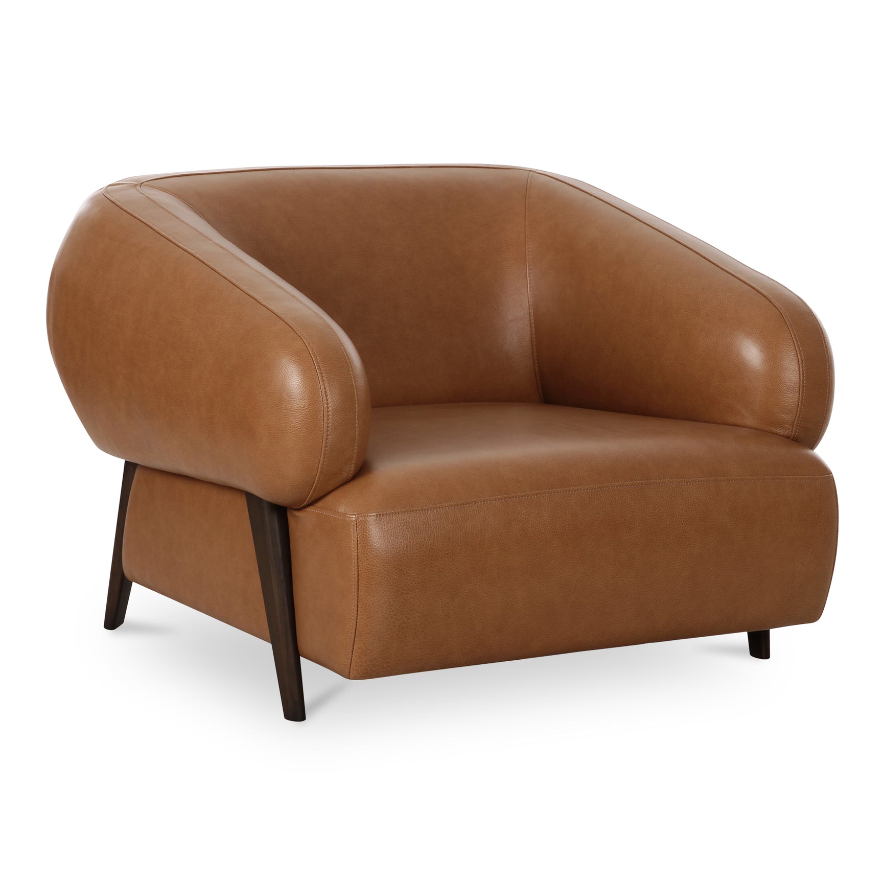 Devlin Tan Leather Lounge Chair - Ornate Home