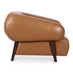 Devlin Tan Leather Lounge Chair - Ornate Home