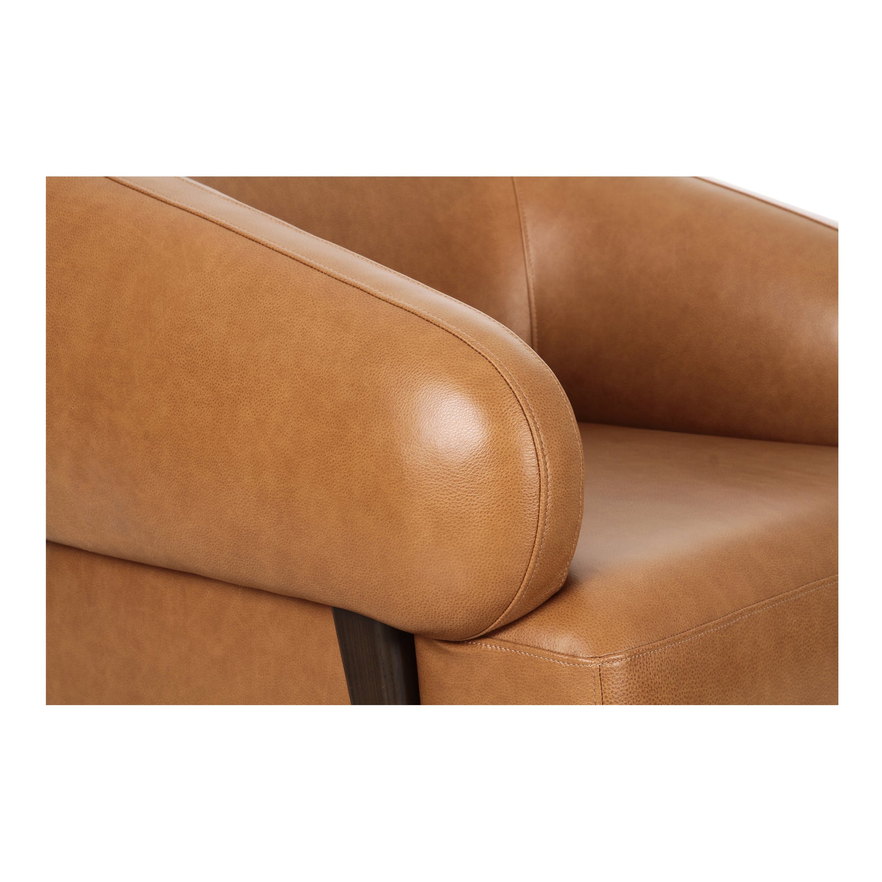 Devlin Tan Leather Lounge Chair - Ornate Home