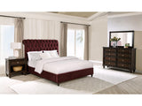 Devon Red and Dark Oak 4-piece California King Bedroom Set - Ornate Home