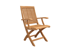Devon Teak Outdoor Dining Folding Armchair - Ornate Home