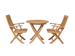 Devon Teak Outdoor Dining Folding Armchair - Ornate Home