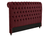 Devon Wine Red 57-inch Upholstered California King Headboard - Ornate Home