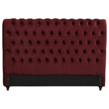 Devon Wine Red 57-inch Upholstered California King Headboard - Ornate Home