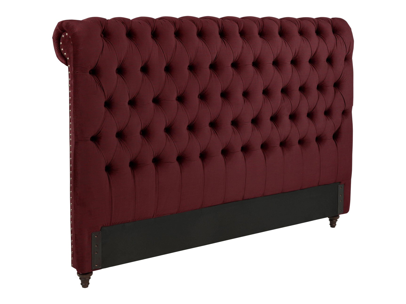 Devon Wine Red 57-inch Upholstered Eastern King Headboard - Ornate Home