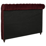 Devon Wine Red 57-inch Upholstered Eastern King Headboard - Ornate Home