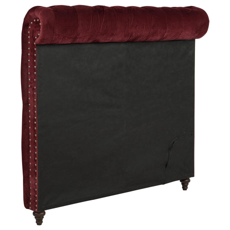 Devon Wine Red 57-inch Upholstered Full Headboard - Ornate Home