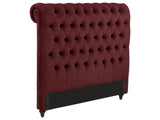 Devon Wine Red 57-inch Upholstered Queen Headboard - Ornate Home