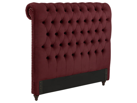 Devon Wine Red 57-inch Upholstered Queen Headboard - Ornate Home