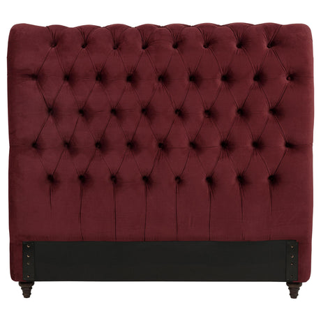 Devon Wine Red 57-inch Upholstered Queen Headboard - Ornate Home