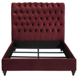 Devon Wine Red Upholstered Full Panel Bed - Ornate Home