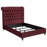 Devon Wine Red and Dark Oak 4-piece Full Bedroom Set - Ornate Home