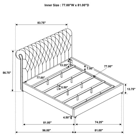 Devon Wine Red and Dark Oak 5-piece Eastern King Bedroom Set - Ornate Home
