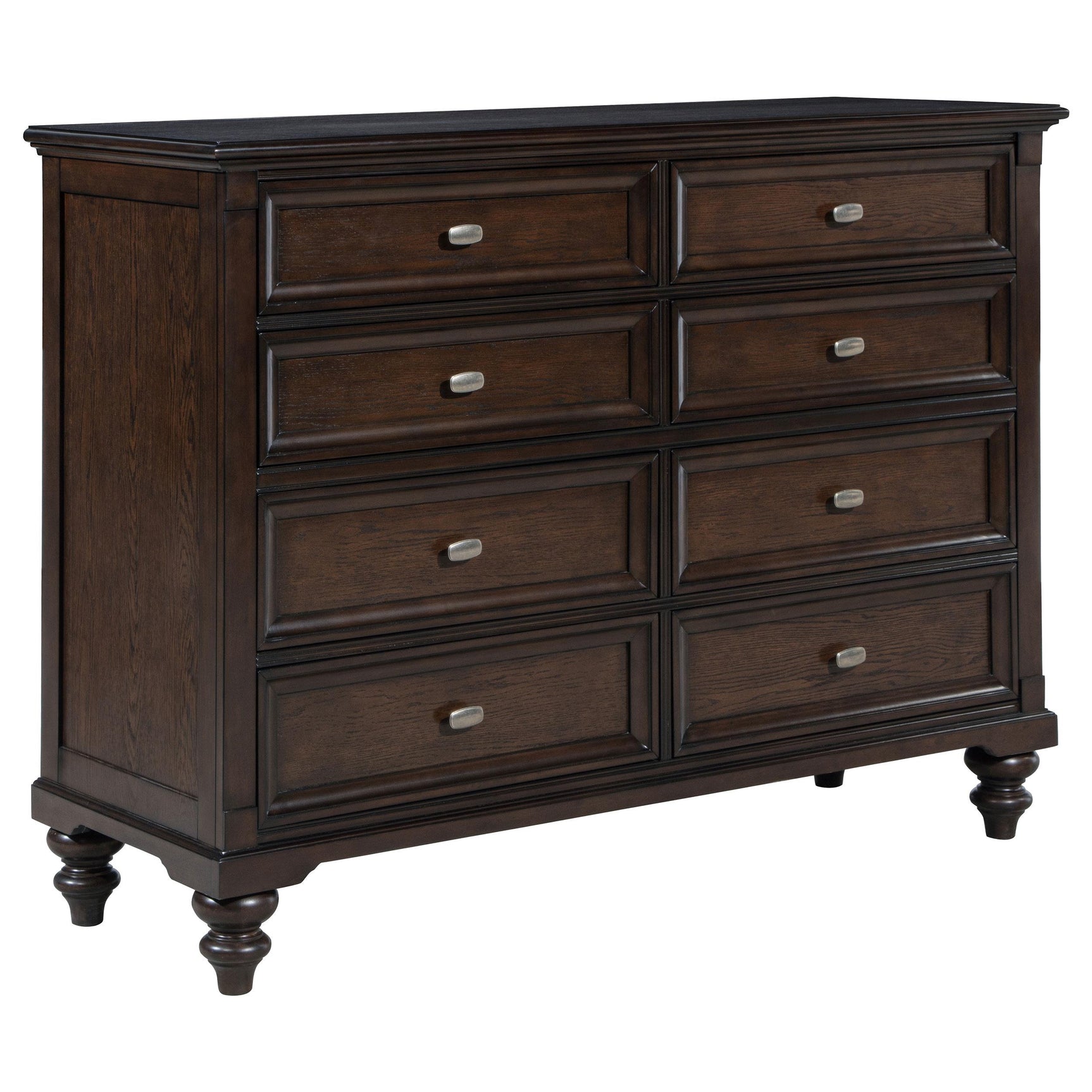 Devon Wine Red and Dark Oak 5-piece Full Bedroom Set - Ornate Home