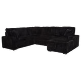 Devonshire Black Sleeper Sectional Sofa Storage Chaise - Ornate Home