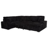 Devonshire Black Sleeper Sectional Sofa Storage Chaise - Ornate Home