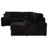 Devonshire Black Sleeper Sectional Sofa Storage Chaise - Ornate Home