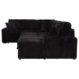 Devonshire Black Sleeper Sectional Sofa Storage Chaise - Ornate Home