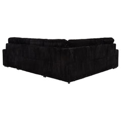 Devonshire Black Sleeper Sectional Sofa Storage Chaise - Ornate Home