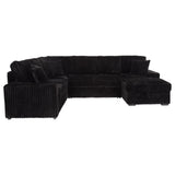 Devonshire Black Sleeper Sectional Sofa Storage Chaise - Ornate Home