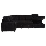 Devonshire Black Sleeper Sectional Sofa Storage Chaise - Ornate Home