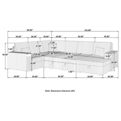 Devonshire Black Sleeper Sectional Sofa Storage Chaise - Ornate Home