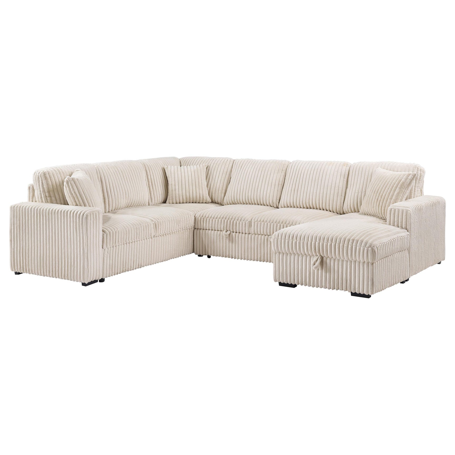 Devonshire Camel Sleeper Sectional Sofa Storage Chaise - Ornate Home