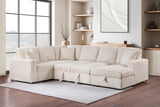Devonshire Camel Sleeper Sectional Sofa Storage Chaise - Ornate Home