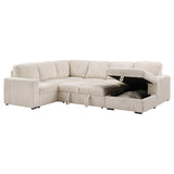 Devonshire Camel Sleeper Sectional Sofa Storage Chaise - Ornate Home