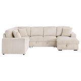 Devonshire Camel Sleeper Sectional Sofa Storage Chaise - Ornate Home