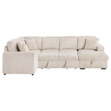 Devonshire Camel Sleeper Sectional Sofa Storage Chaise - Ornate Home