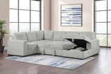 Devonshire Grey Sleeper Sectional Sofa Storage Chaise - Ornate Home