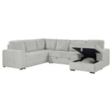 Devonshire Grey Sleeper Sectional Sofa Storage Chaise - Ornate Home