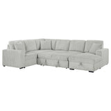 Devonshire Grey Sleeper Sectional Sofa Storage Chaise - Ornate Home