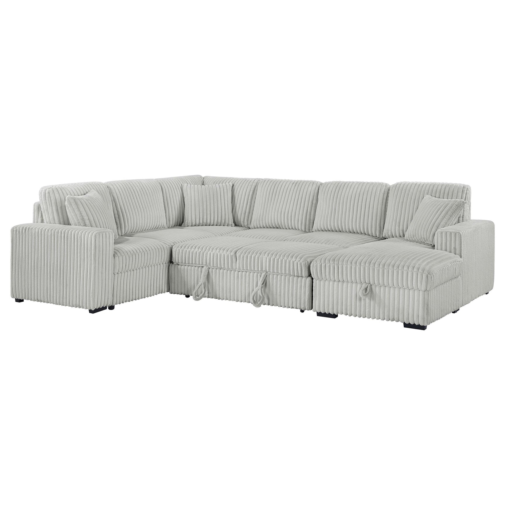 Devonshire Grey Sleeper Sectional Sofa Storage Chaise - Ornate Home