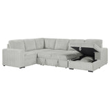 Devonshire Grey Sleeper Sectional Sofa Storage Chaise - Ornate Home