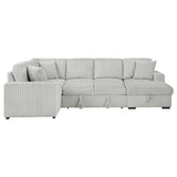 Devonshire Grey Sleeper Sectional Sofa Storage Chaise - Ornate Home