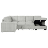 Devonshire Grey Sleeper Sectional Sofa Storage Chaise - Ornate Home