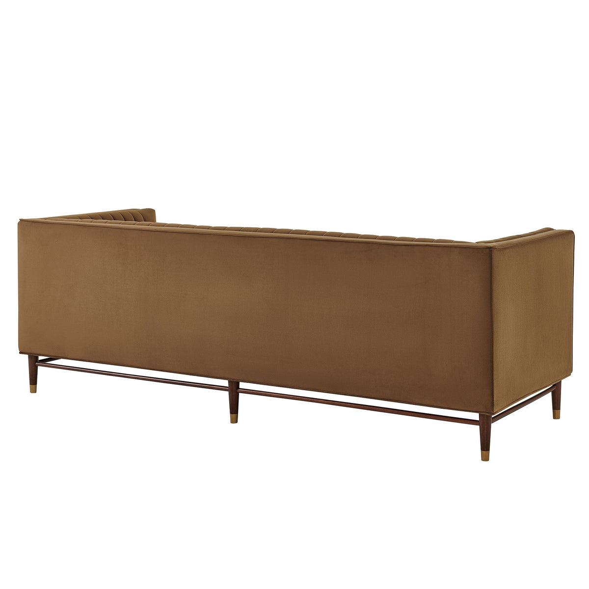 Devote Carob 93 Inch Performance Velvet Channel Tufted Sofa