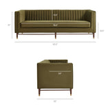 Devote Cypress 93 Inch Performance Velvet Channel Tufted Sofa