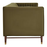 Devote Cypress 93 Inch Performance Velvet Channel Tufted Sofa