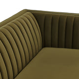 Devote Cypress 93 Inch Performance Velvet Channel Tufted Sofa