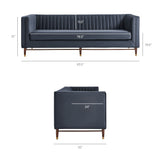 Devote Marine 93 Inch Performance Velvet Channel Tufted Sofa
