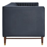 Devote Marine 93 Inch Performance Velvet Channel Tufted Sofa
