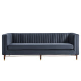 Devote Marine 93 Inch Performance Velvet Channel Tufted Sofa