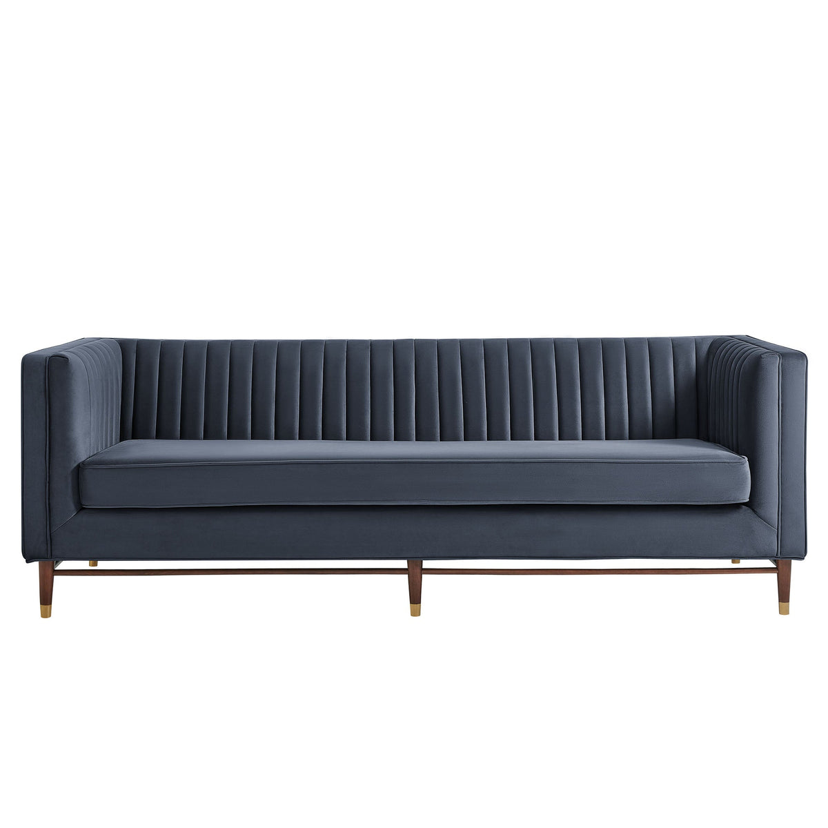 Devote Marine 93 Inch Performance Velvet Channel Tufted Sofa