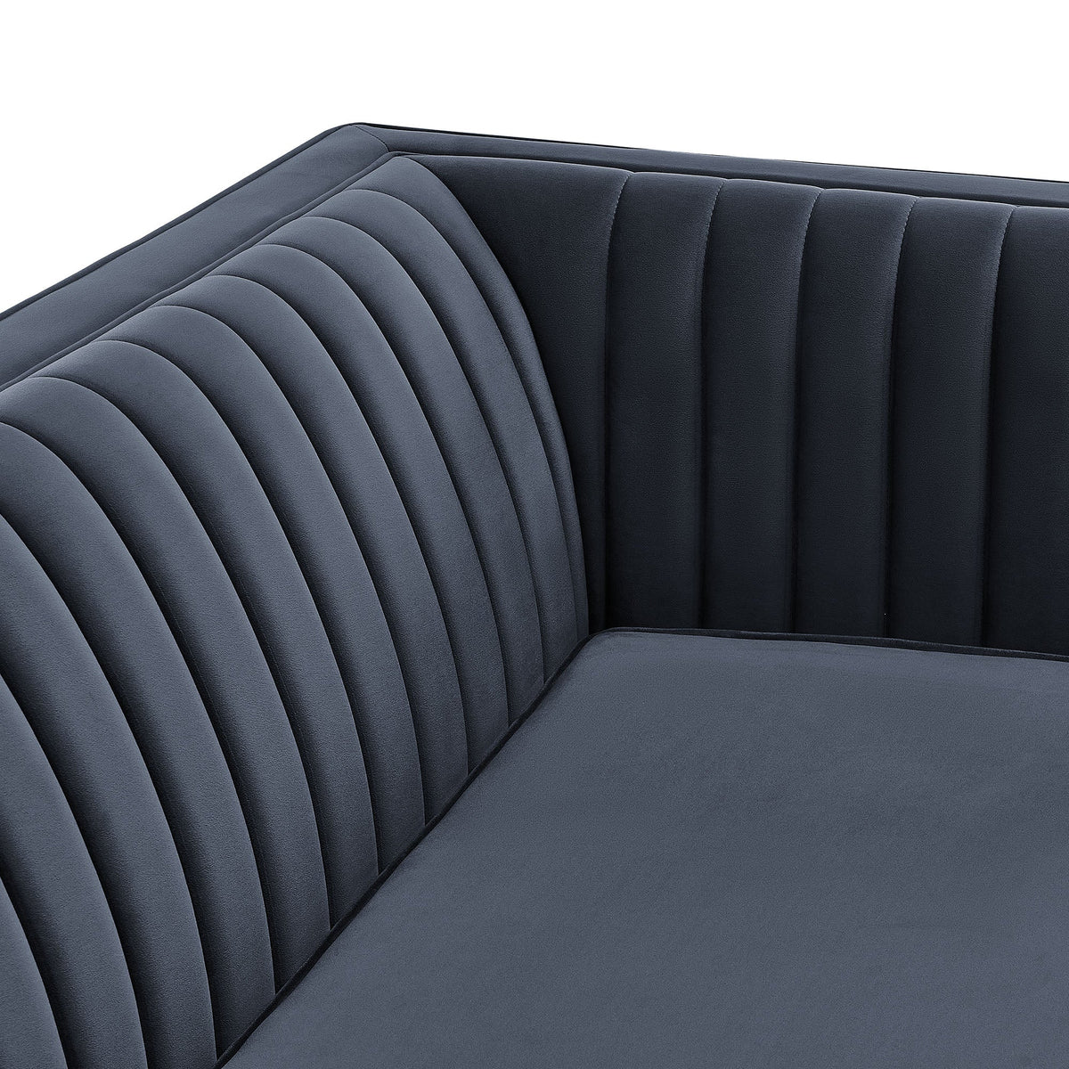 Devote Marine 93 Inch Performance Velvet Channel Tufted Sofa
