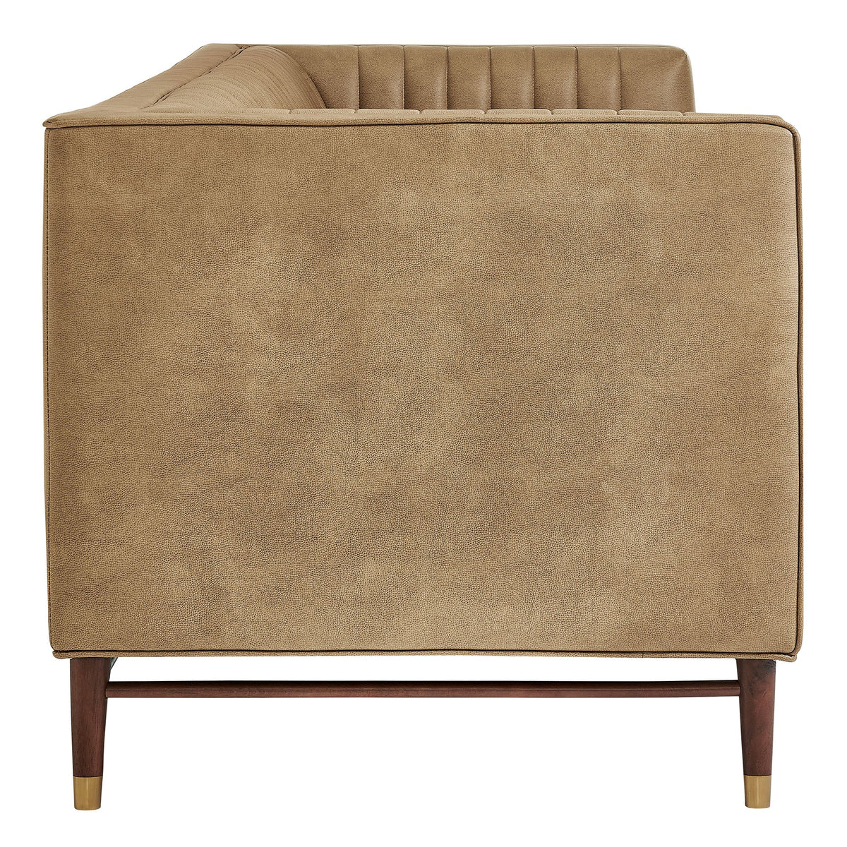 Devote Toast 93 Inch Vegan Leather Channel Tufted Sofa