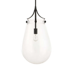 Dewdrop Black 1 Light Glass Shade Pendant - Ornate Home