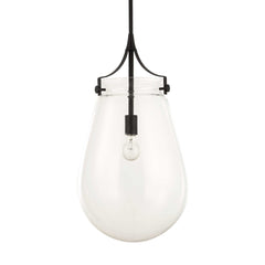 Dewdrop Black 1 Light Glass Shade Pendant - Ornate Home
